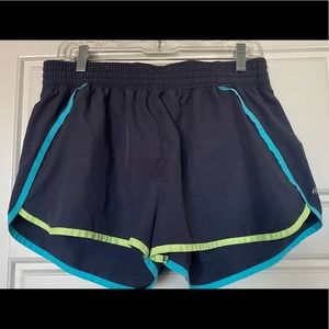 Gray w/ Blue/Green Trim Athletic Running Shorts - Size L - Champion